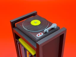Miniature Retro Vinyl Record Player Set - 1:12 Scale STL Files for 3D Printing - Commercial Use 3d model