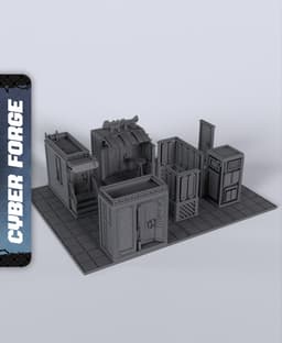 Clash Gridrunner Terrain - With Free Cyberpunk - Sci-Fi Gift Ideas for RPG and Wargame 3d model