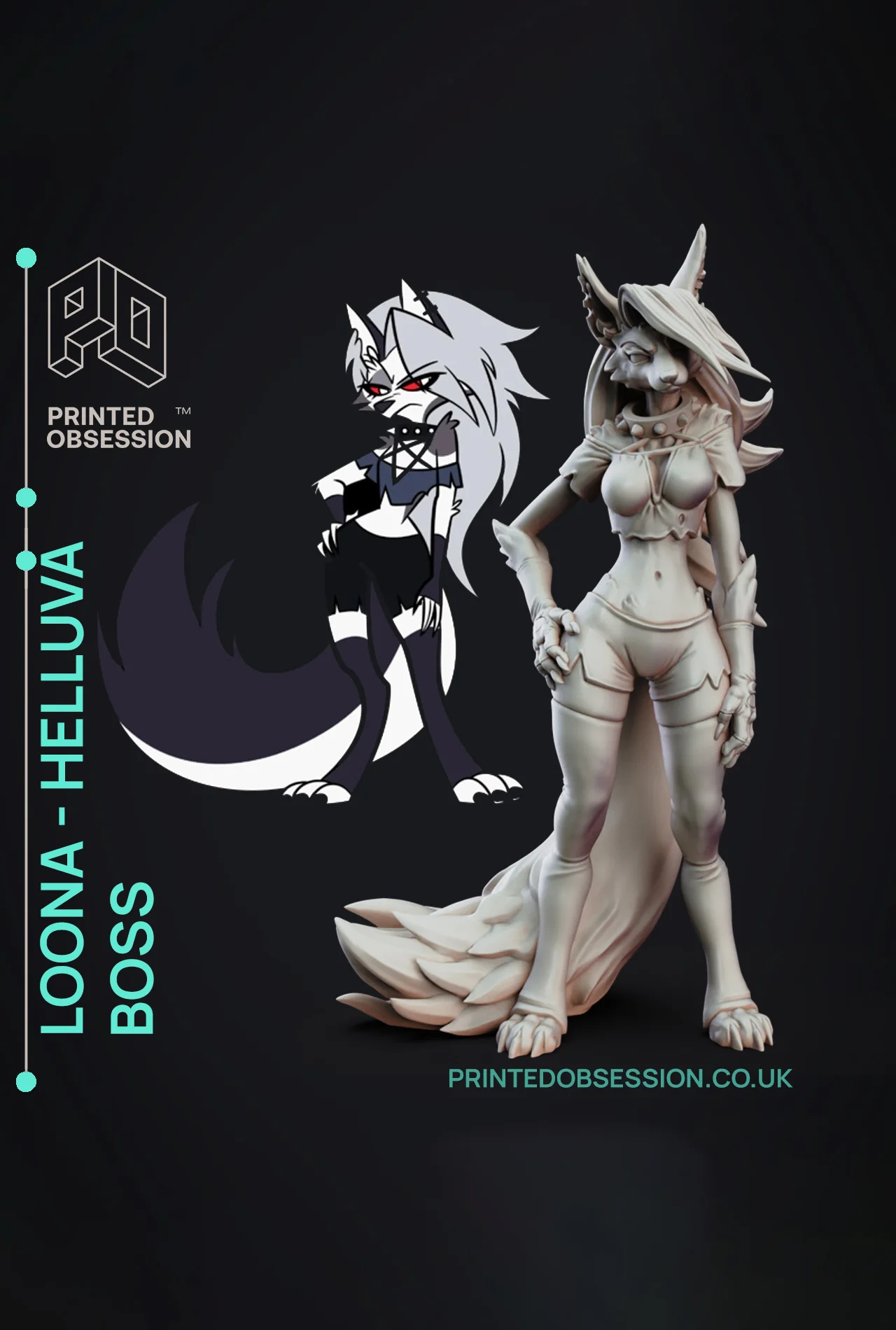 Loona - Helluva Boss - Anime Furry Fanart 3d model