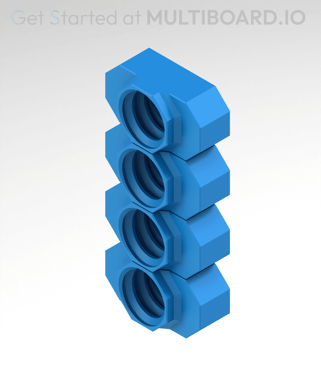 6.25 mm - Bolt-Lock Mount - x4 Stack 3d model