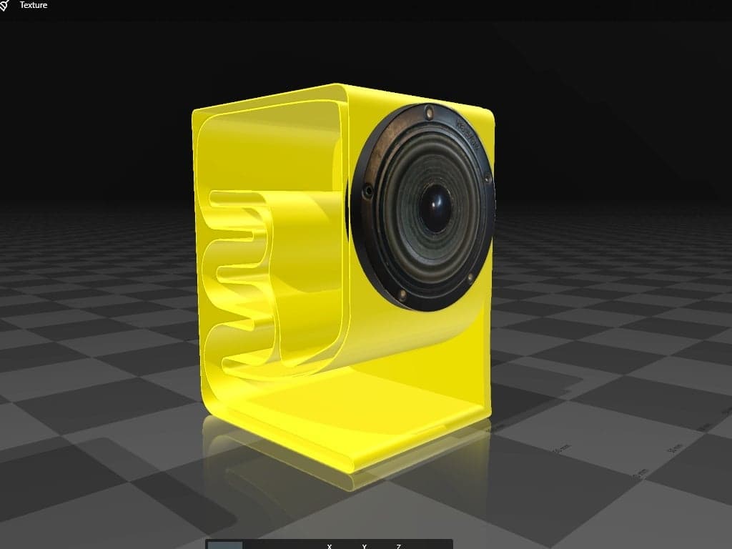 bass reflex box for 100mm midtone speaker 3d model