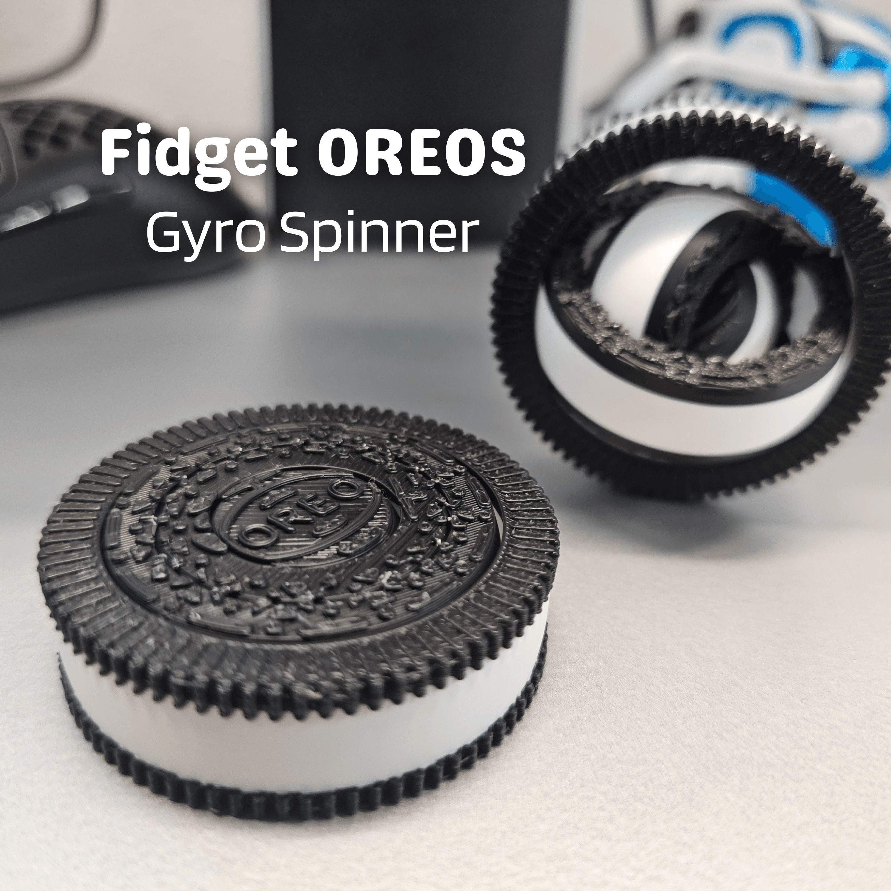 Oreo Gyro Fidget - Pocket Sized Fidget Toy 3d model