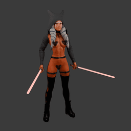 Sexy Force Wielding Female Alien 3d model