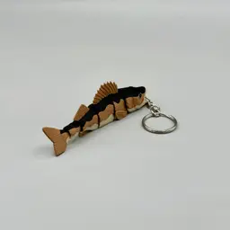 Flexy Walleye Fish Keychain- Articulated Walleye 3d model