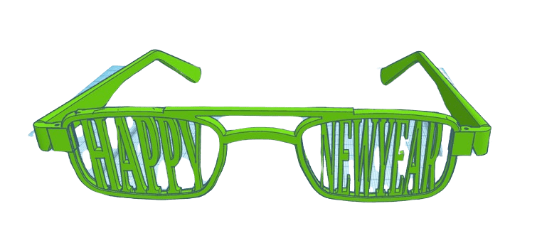 happy new year glasses.stl 3d model