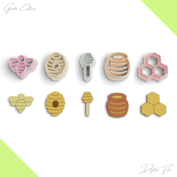 Spring Polymer Clay Cutter Package, 5 Models, 2 Cutter Version, 5 Sizes Included, No: 1091 3d model