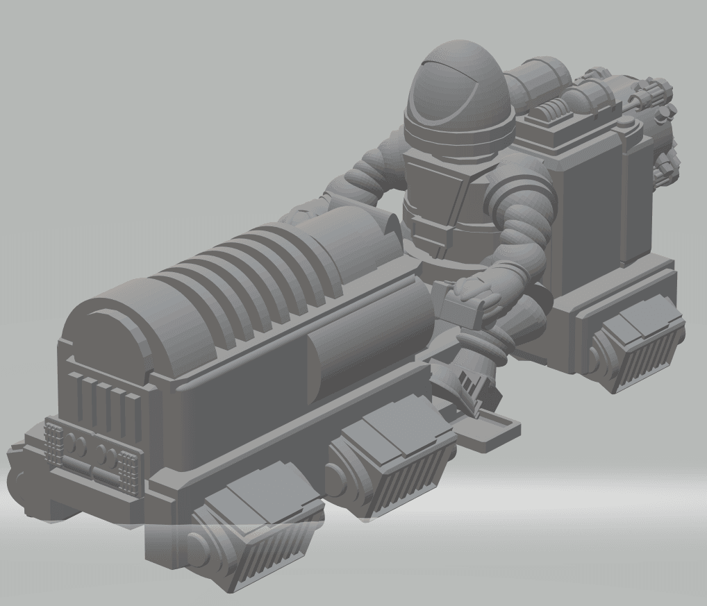 FHW: DAIRR Helmet Trooper on Jet bike 3d model