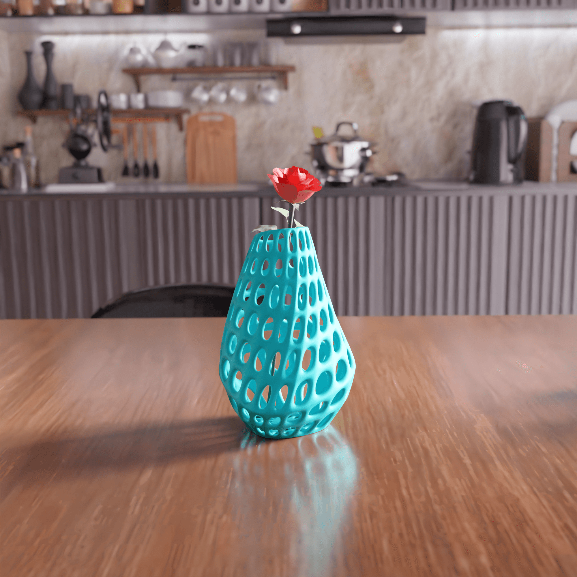 Voronoi Teardrop Decorative Vase 3d model