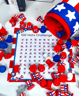 The 100 Hidden Uncle Sam Hats 4th July Game + PDF 3d model