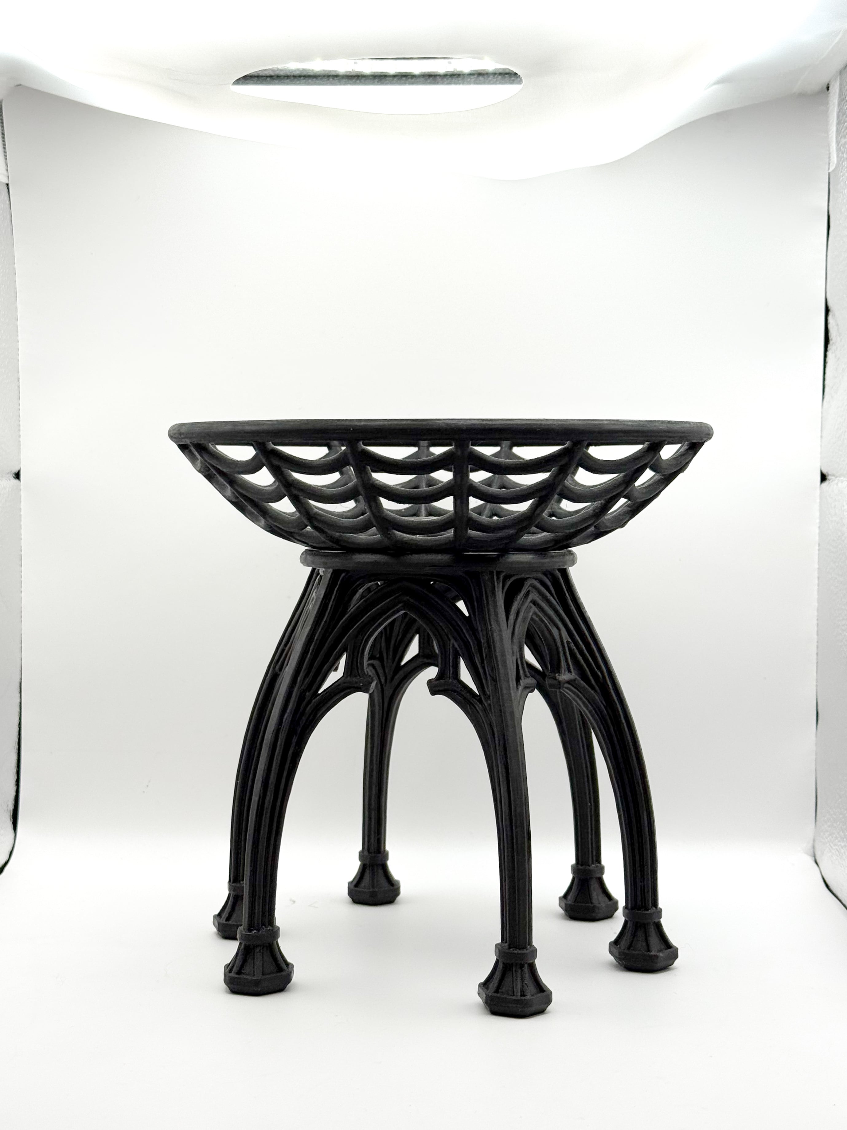 Spiderweb Bowl and Gothic Arch Stand 3d model