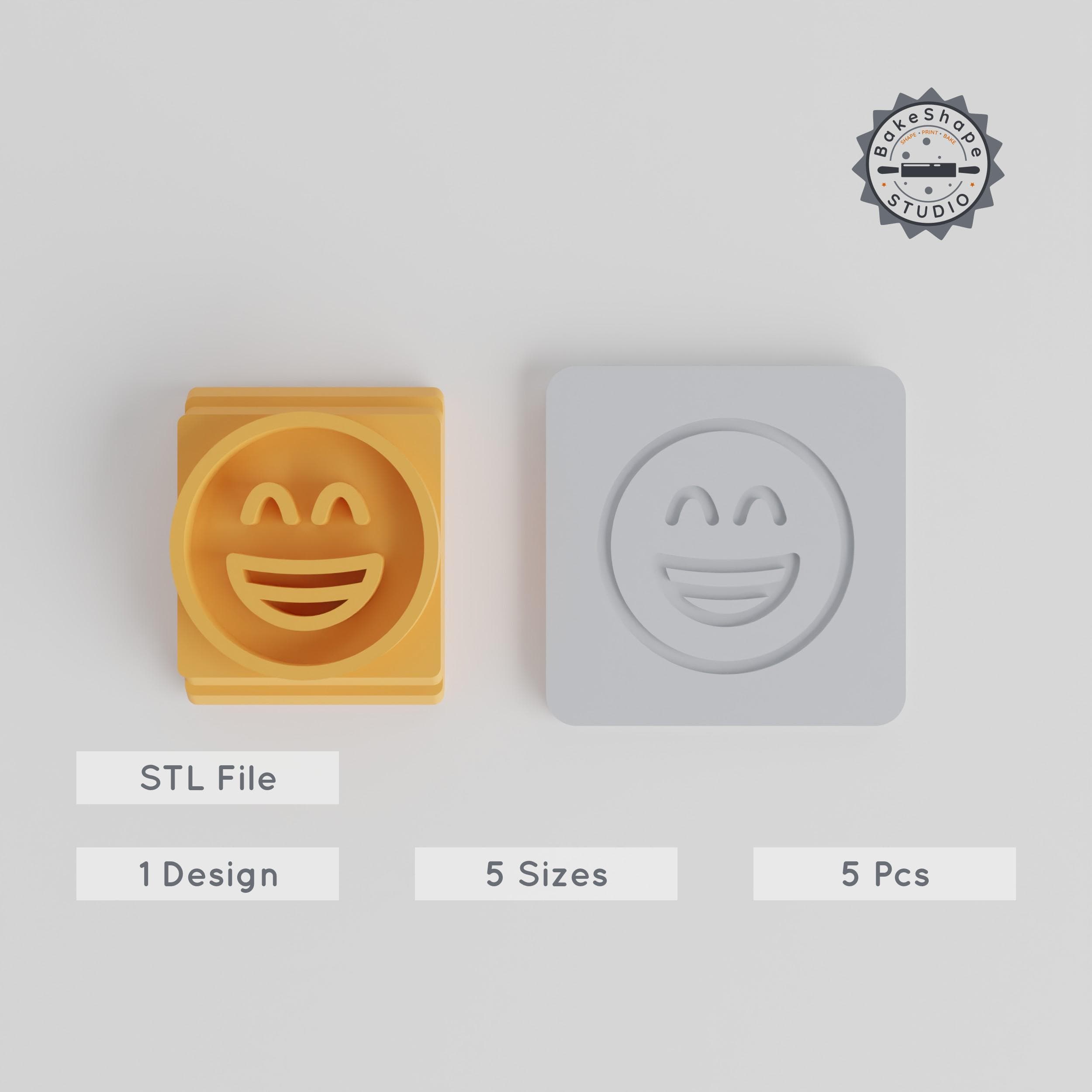 Beaming Smile Stamp Tile Set, 5 Sizes, Perfect for Clay, Cookies & Fondant PRODUCT_2528 3d model