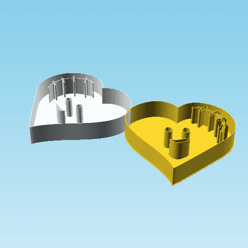 Fluffy Hearts Lo P, nestable box (v3) 3d model