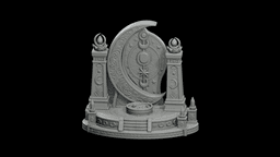 Moon Goddess Sanctuary Gate STL - Printable Fantasy Sacred Architecture 3d model