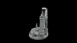 Moon Goddess Sanctuary Gate STL - Printable Fantasy Sacred Architecture 3d model