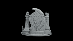 Moon Goddess Sanctuary Gate STL - Printable Fantasy Sacred Architecture 3d model