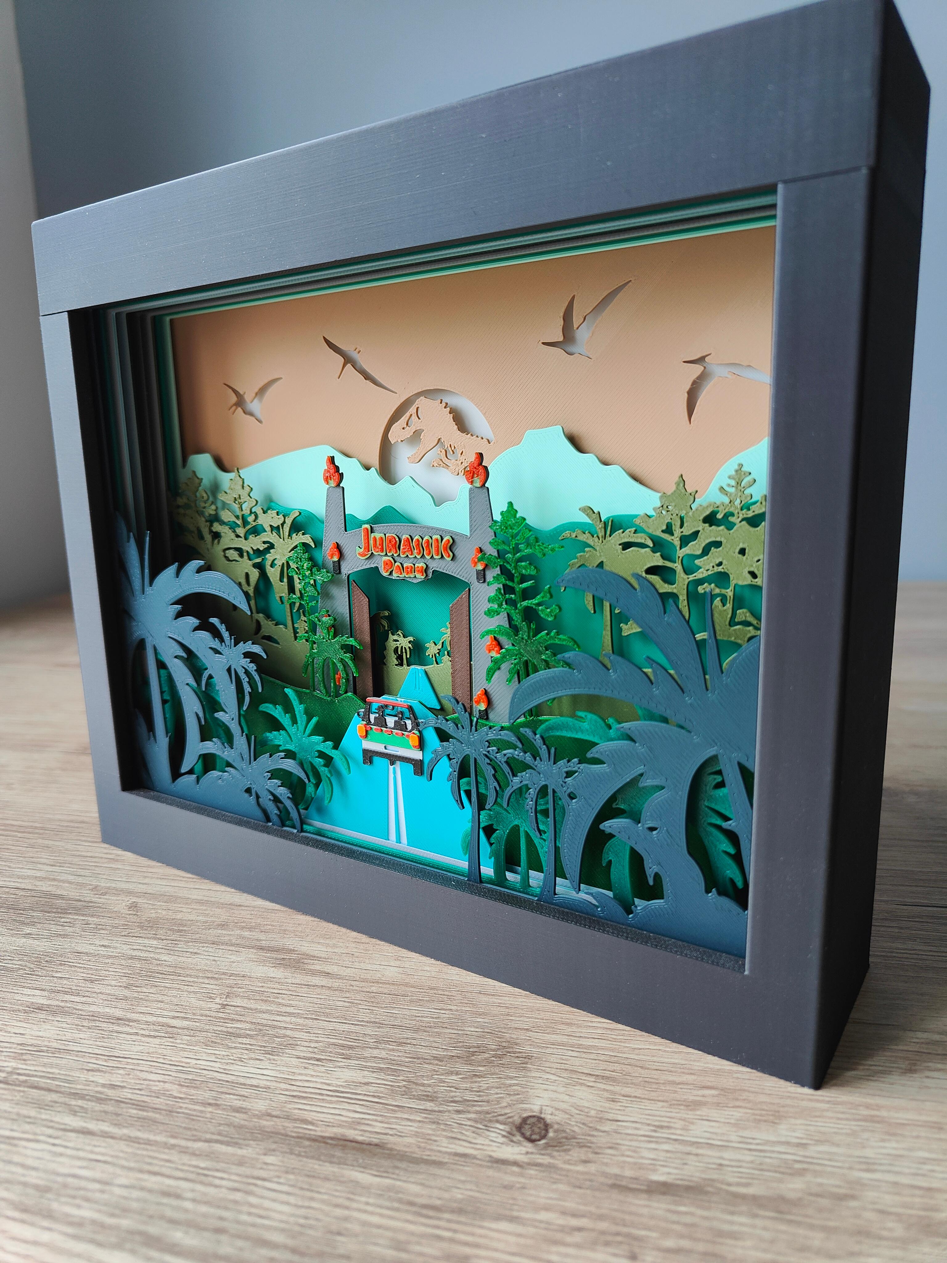 Jurassic Park Shadow Box 3d model