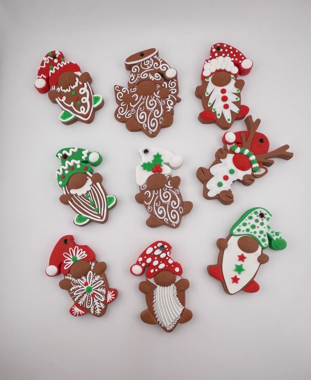 Gingerbread Cookie Ornament Set 3d model