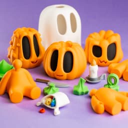 Blob Pumpkins - Mini Modular Articulated Art Toy 3d model
