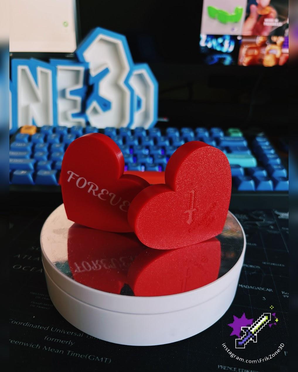 Heart-Shaped Box with "Forever" Engraving 3d model