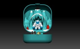 Mini Playset - YETI Cave vs Dwarf 3d model