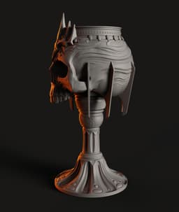 Skull King Goblet STL | Gothic Décor 3D Print | Functional 3d model