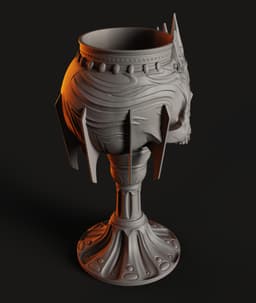 Skull King Goblet STL | Gothic Décor 3D Print | Functional 3d model