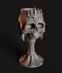 Skull King Goblet STL | Gothic Décor 3D Print | Functional 3d model