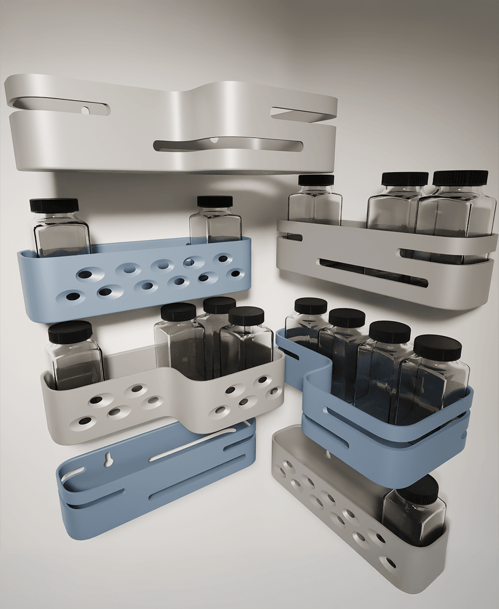4-Pack Spice Racks with Screw Mounts 3d model