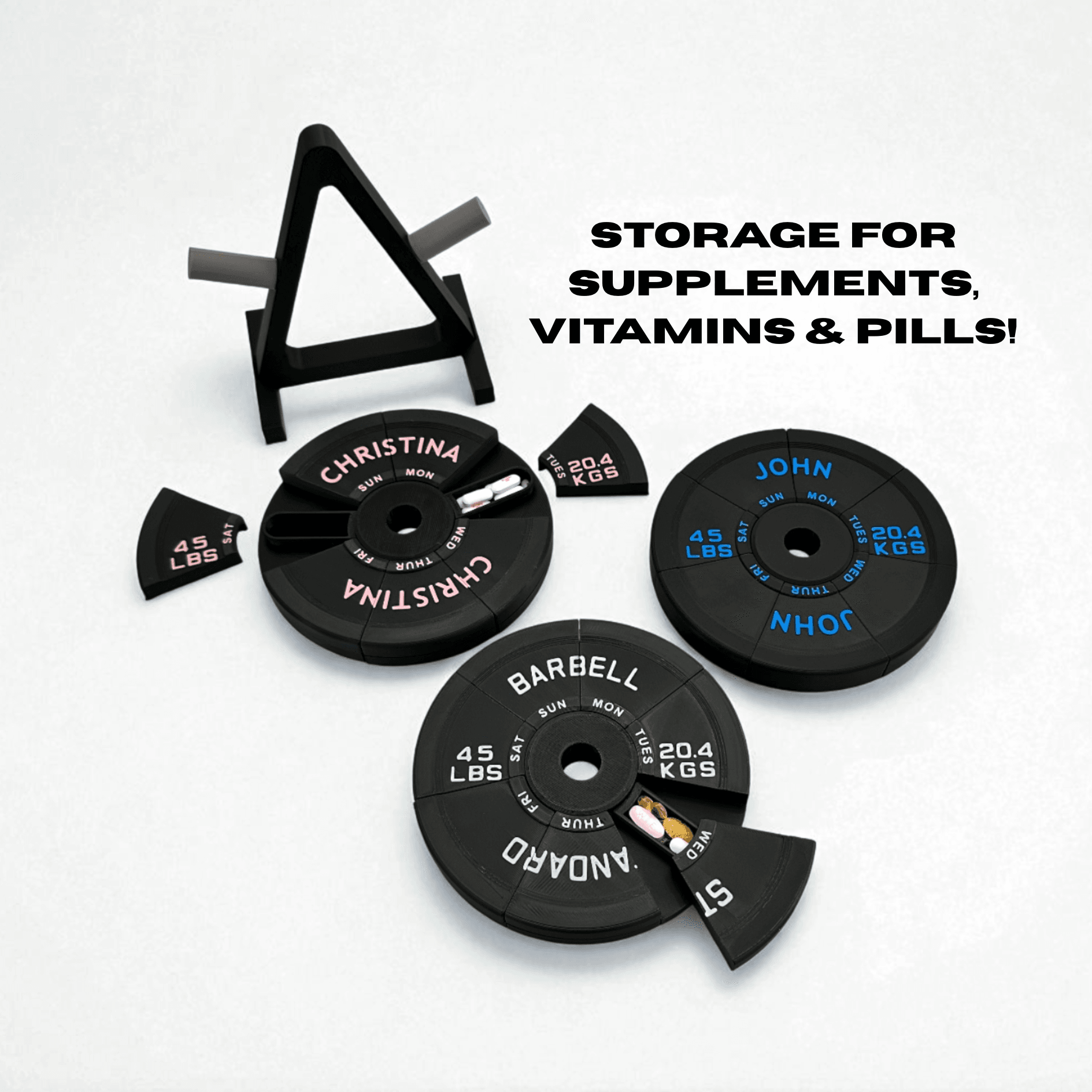 Weight Plate Pill Organizer 3d model