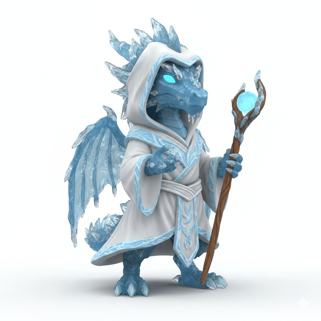 Cute Dragon : Tiny Frost Monk Dragon Fantasy Beast 3d model