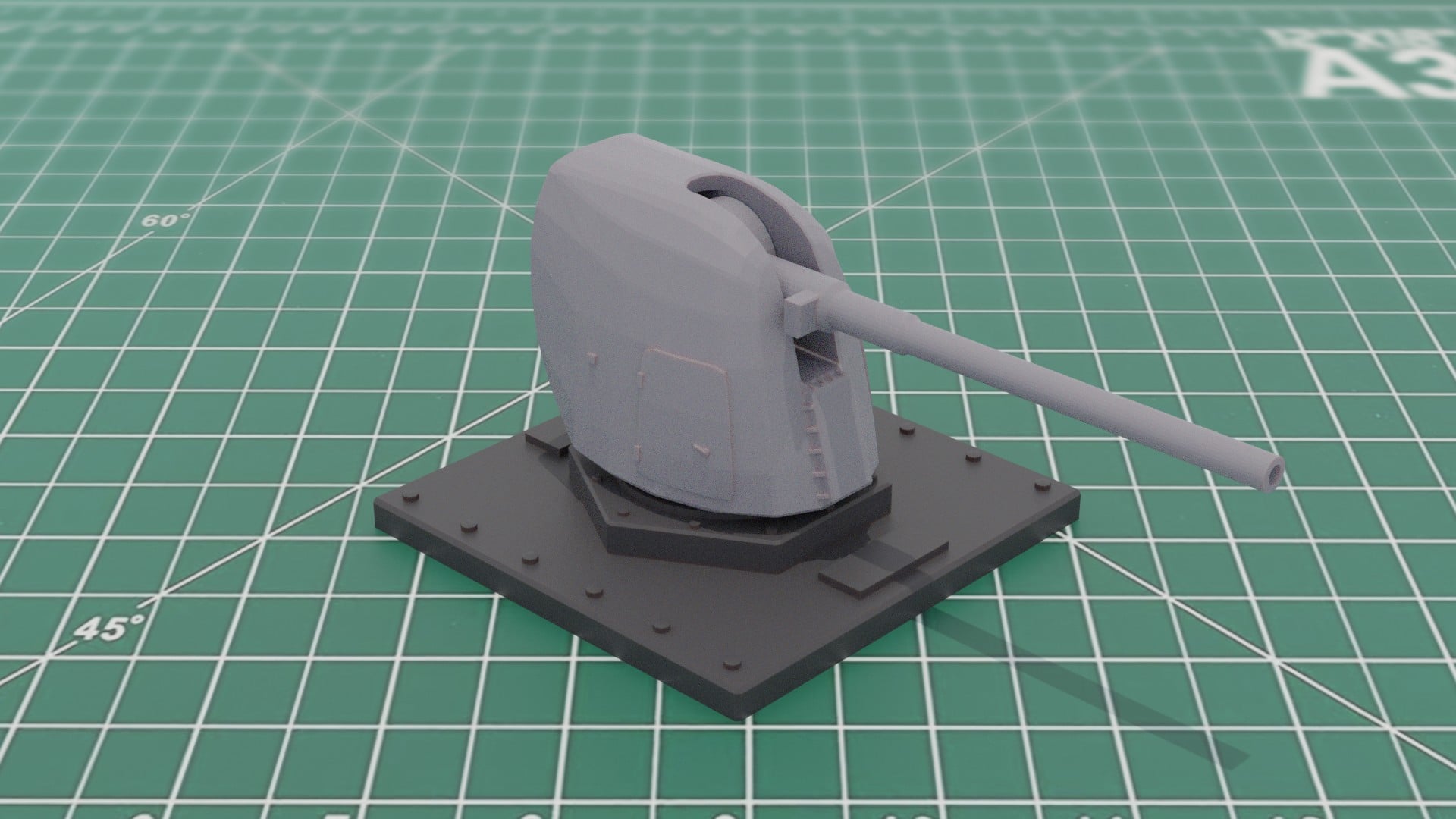Mk45 Mod2 Naval Deck Gun 3D Print 3d model