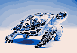 The Fragile Elegance - Porcelain Sea Turtle Swimming - Hueforge art 3d model