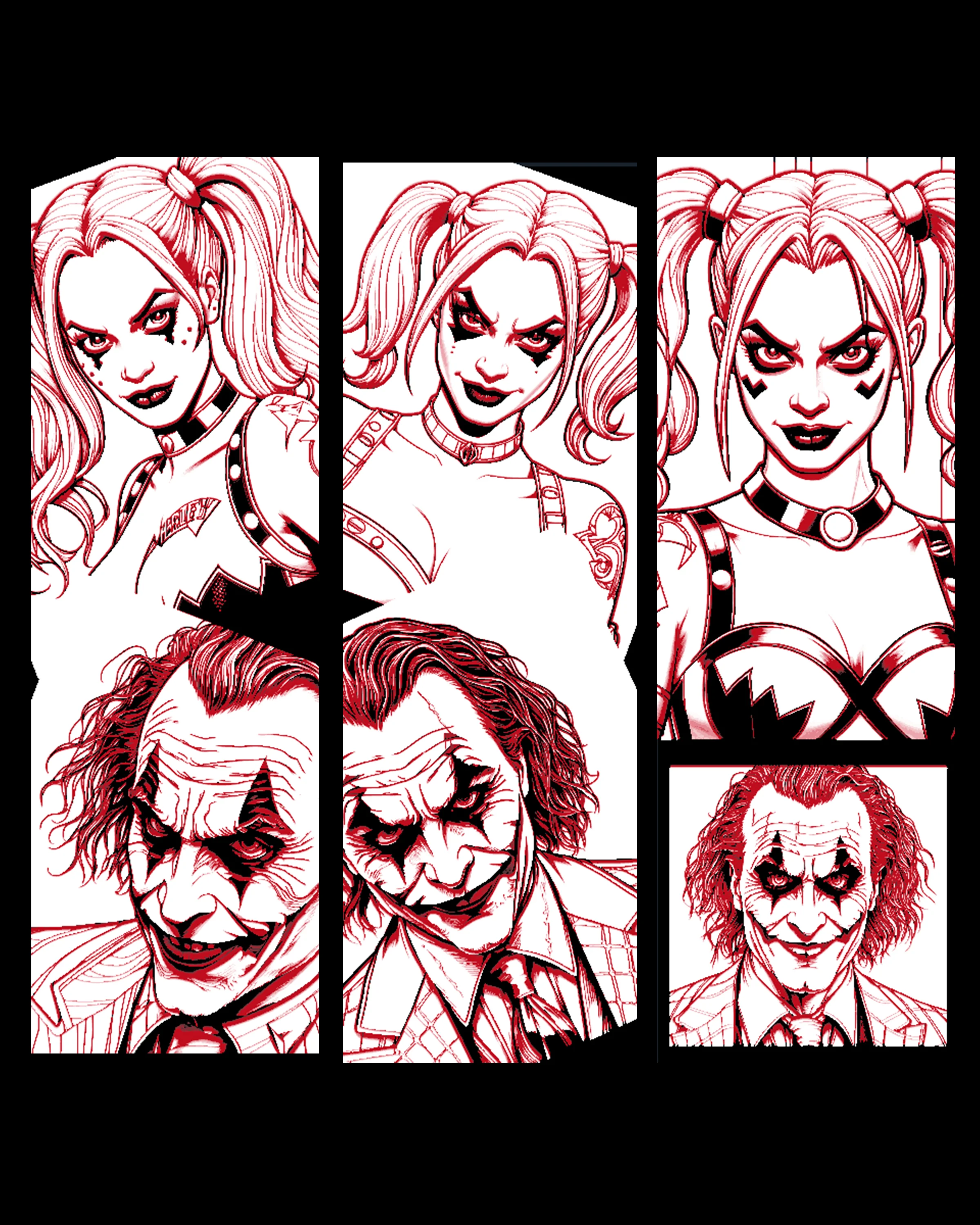 Fan art set of bookmarks - DC Characters Joker and Harley Quinn 3d model