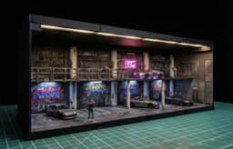 1/64 JDM Underground Garage Diorama "Midnight Apex" (STL + Printable Wall Textures) 3d model