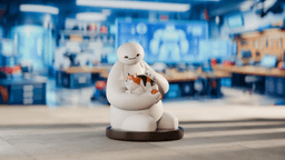 Big Hero 6 Baymax with Cat Figurine – Cozy Collectible Figurine 3d model