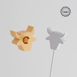 Ox Cake Pop Mold Set, Animal & Farm-Themed, 2-Piece STL Design for 3D Printing PRODUCT_4536 3d model