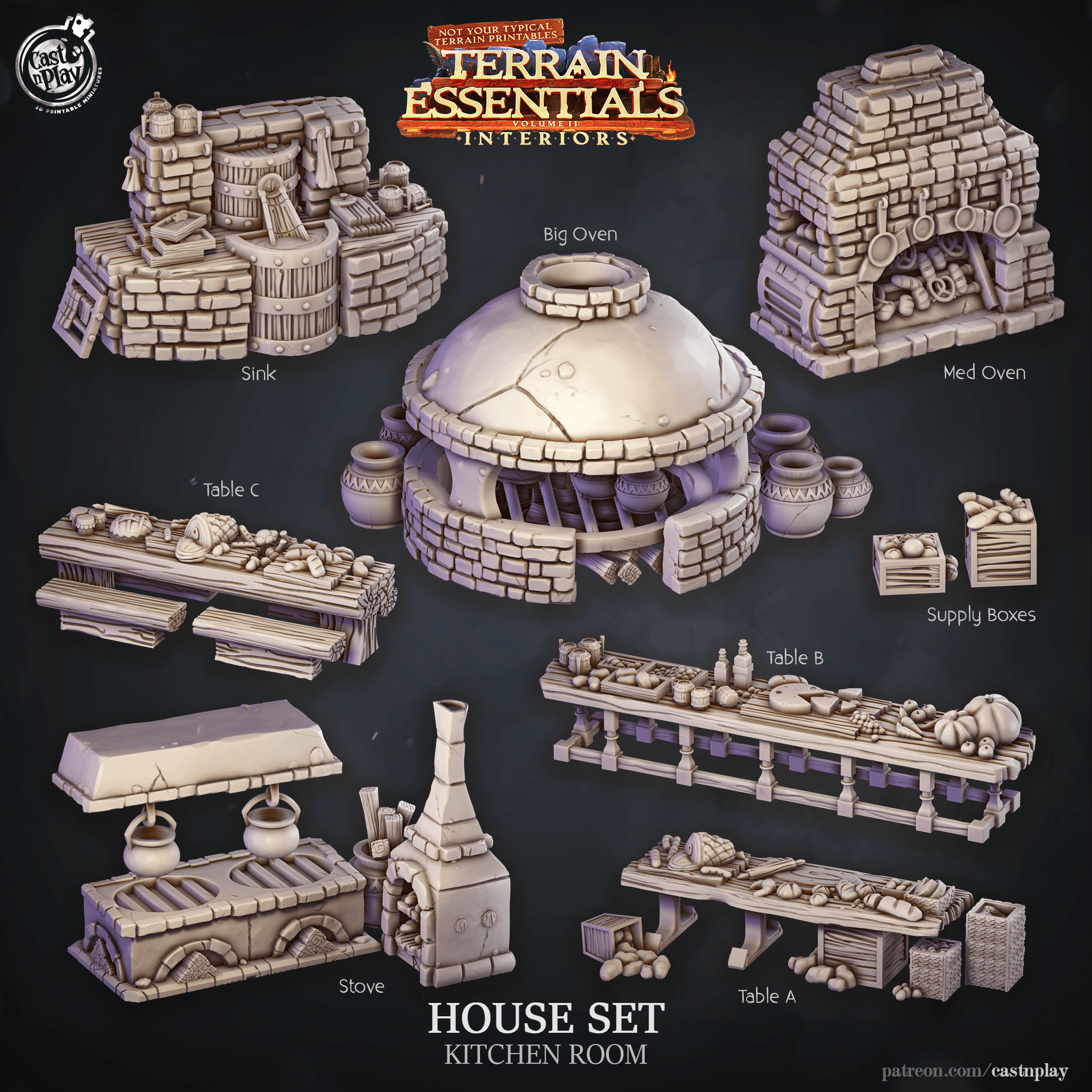 Medieval House Set (Pre-Supported) 3d model