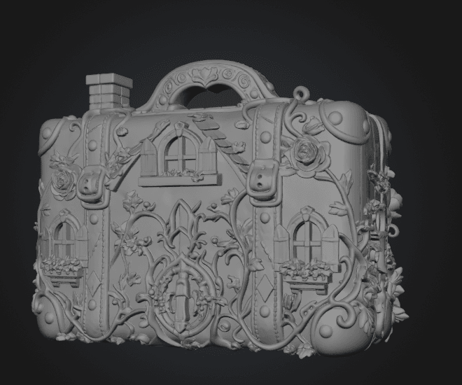 Fantasy Suitcase House STL File for 3D Print 3d model