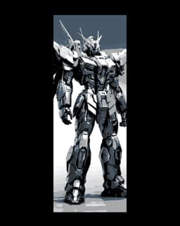Fan Art of Mobile Suit Gundam Mecha in Grey - Set of 3 Bookmarks 3d model