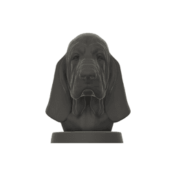 Basset Hound Dog Bust - 3D Printable STL 3MF File - Pet Memorial Statue - Dog Model Download 3d model
