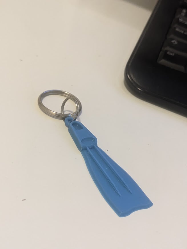 Diving fin keychain 3d model
