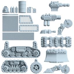 1:64 Scale 3D Printable Post-Apocalyptic Car Kitbashing Tabletop Bits 3d model