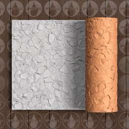 Thin Texture Roller (Low Resin Cost) – Rock Wall Or Path – 4.5 Inches Tall 3d model