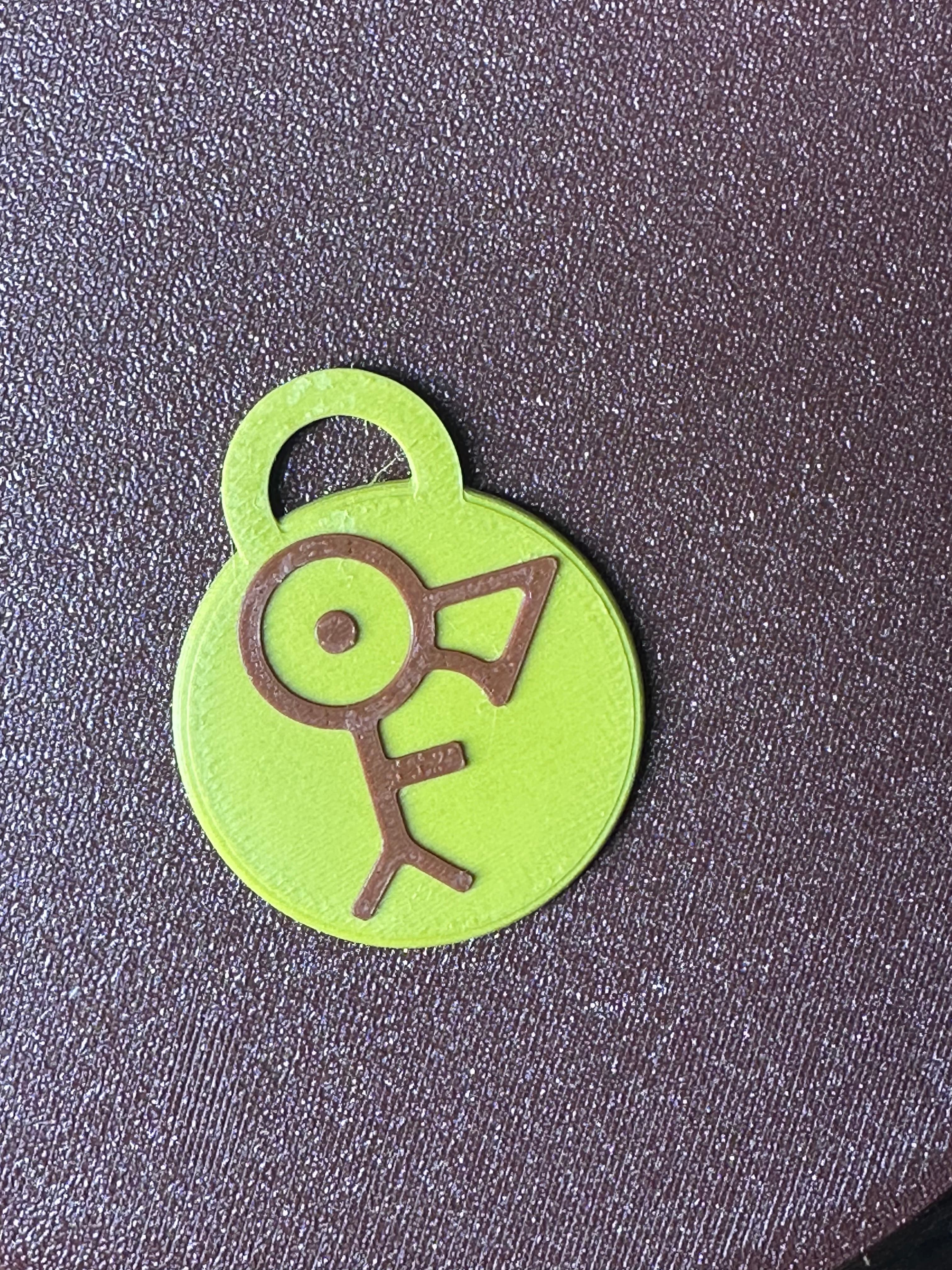 POKEMON UNOWN MMU KEYCHAIN OR BAG PULL “F” 3d model