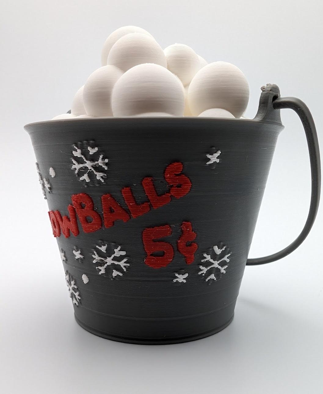 Snowball Bucket Ornament or Candy Dish  3d model