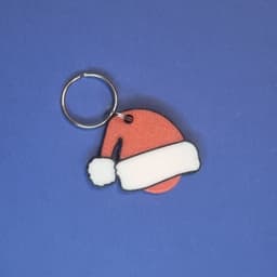 Portachiavi cappello babbo natale con gettone per carrello della spesa 3d model