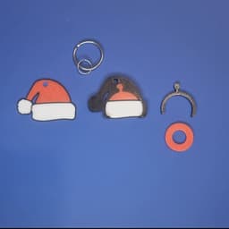 Portachiavi cappello babbo natale con gettone per carrello della spesa 3d model