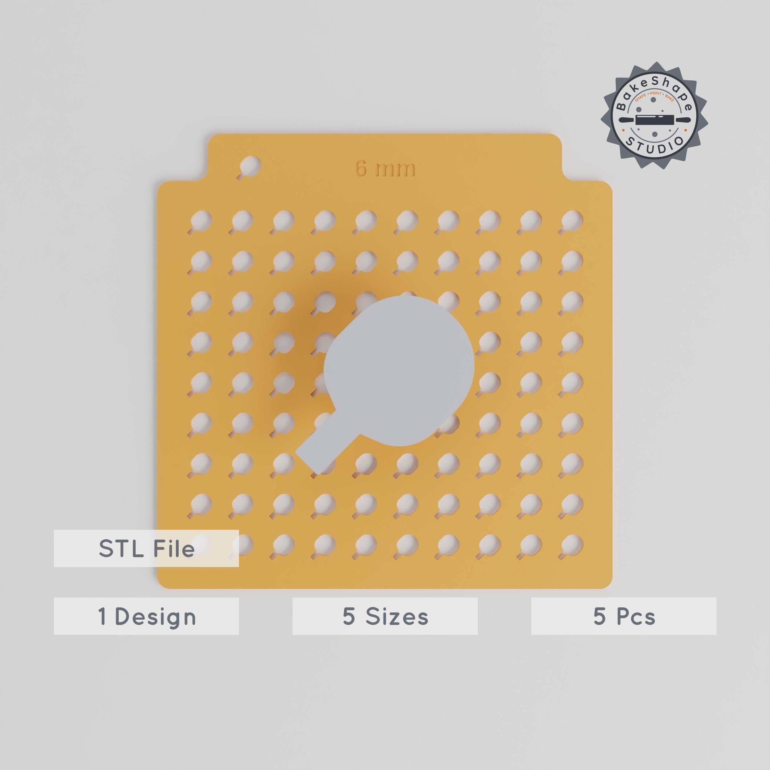 Table Tennis Sprinkle Stencil, 5 Sizes, Compatible with Sugar & Glitter, Ping Pong Racket Sport Design PRODUCT_1417 3d model