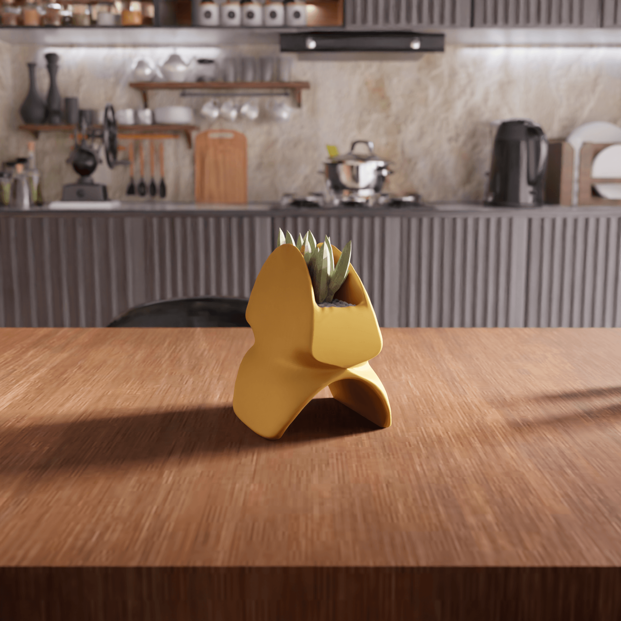 Wave Geometry Abstract Planter 3d model