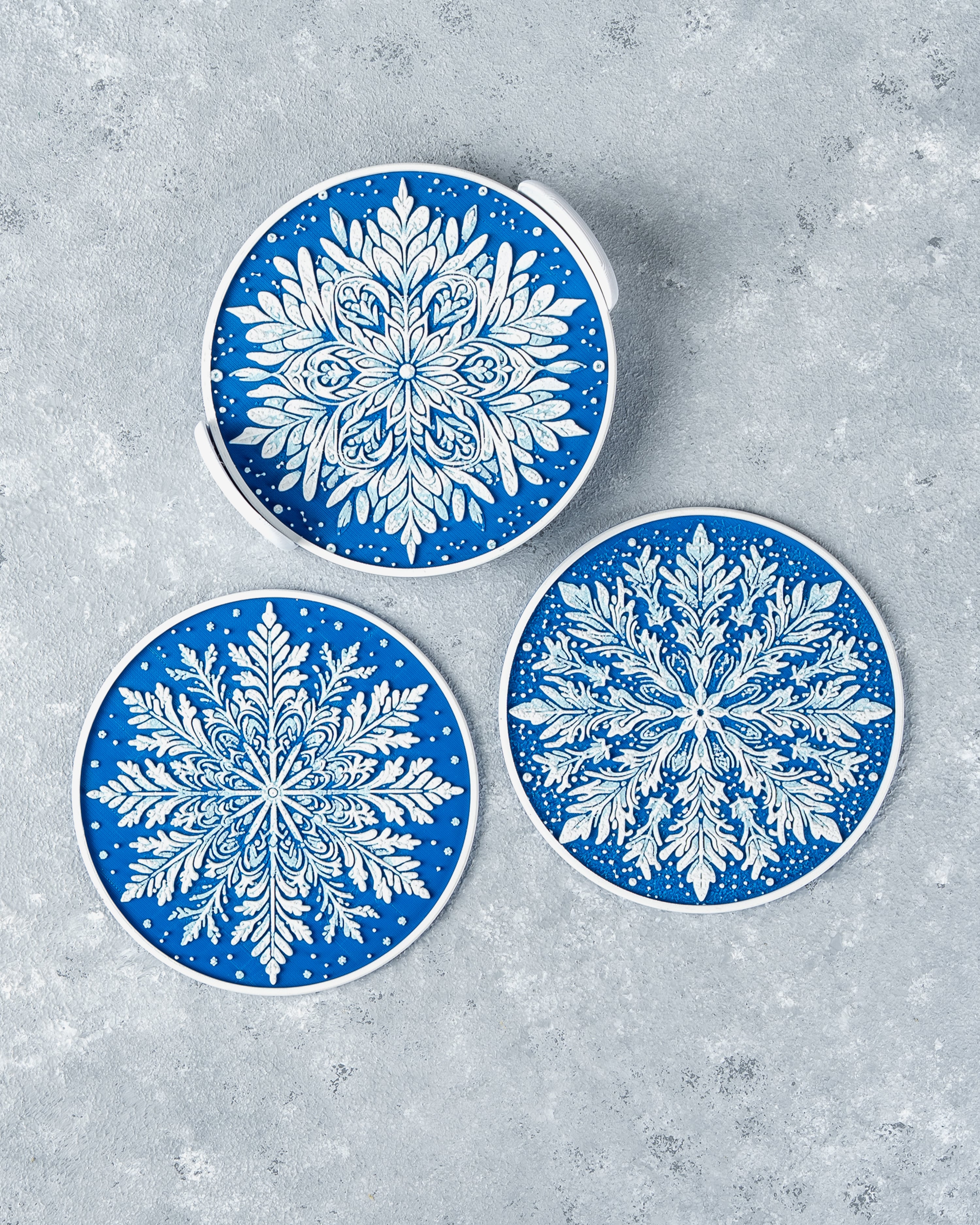 Snowflake Coasters 3d model
